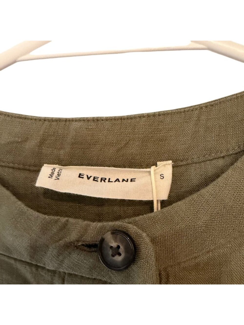 Everlane The Craft Dress in Linen Women's Size Small Kalamata Olive Green NWT! - Picture 3 of 6